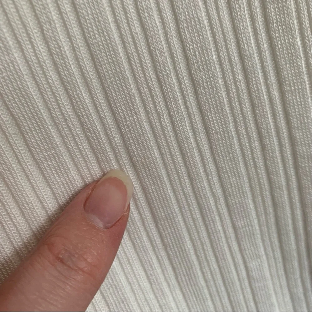 Madewell Ivory Ribbed V-Neck Polo Tee Size XXS NWT - Picture 7 of 17